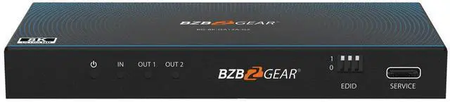 Alt view image 2 of 7 - BZBGEAR 1x2 8K UHD HDMI 2.1 48Gbps Splitter with Auto Downscaling/Audio De-Embedding (8K60/4K120 and VRR/FVA/ALLM Support)