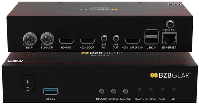 Main image of BZBGEAR 1 Channel SDI/HDMI Encoder/Decoder/Recorder with Audio/USB 3.0 for Storage (Dante AV-H Ready)