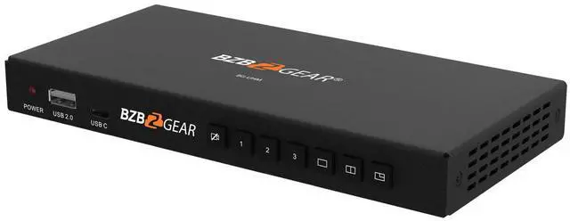 Alt view image 6 of 7 - BZBGEAR 3-Port 4K UHD USB/HDMI Camera Video Selector and Mixer