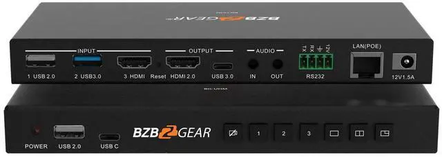 Main image of BZBGEAR 3-Port 4K UHD USB/HDMI Camera Video Selector and Mixer