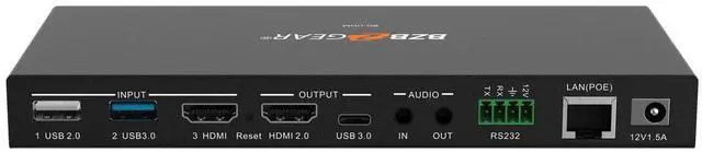 Alt view image 3 of 7 - BZBGEAR 3-Port 4K UHD USB/HDMI Camera Video Selector and Mixer