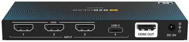 Alt view image 3 of 7 - BZBGEAR 4x1 8K UHD HDMI/USB-C 2.1 Switcher (8K60/4K120Hz 4:4:4 VRR/ALLM/QMS/QFT/SBTM Support)