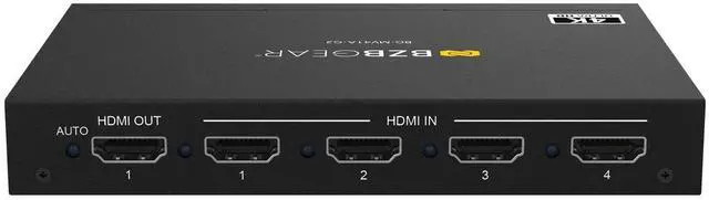 Alt view image 2 of 7 - BZBGEAR 4x1 4K UHD HDMI Seamless Switcher/Scaler/MultiViewer with PIP/Audio De-Embedding and 8 Display Modes