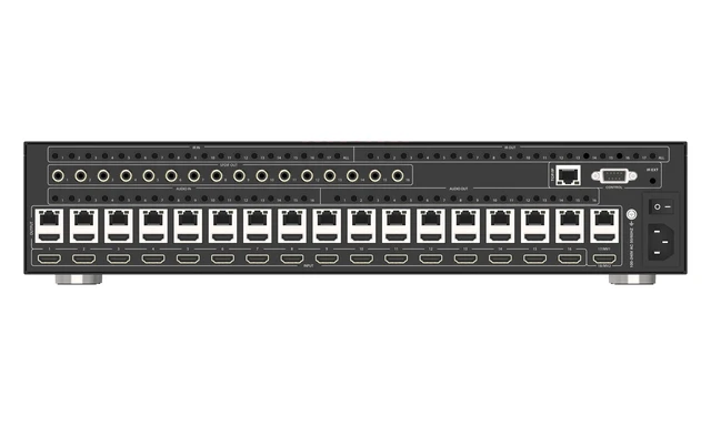 Alt view image 5 of 7 - BZBGEAR 16x16 4K UHD Seamless HDMI Matrix Switcher/Video Wall Processor/MultiViewer over Cat5e/6/7 Kit with 16 Receivers