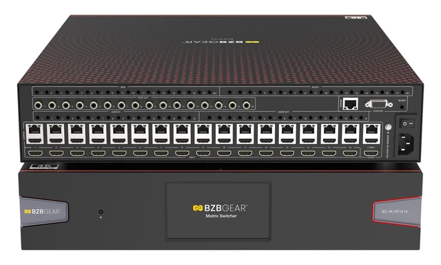 Alt view image 2 of 7 - BZBGEAR 16x16 4K UHD Seamless HDMI Matrix Switcher/Video Wall Processor/MultiViewer over Cat5e/6/7 Kit with 16 Receivers
