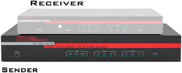 Alt view image 2 of 5 - Hall Research ULTRA-4K-S Dual UHD HDMI & USB 2.0 Extender w/3-Yr Warranty
