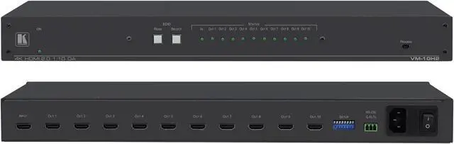 Main image of Kramer VM-10H2 1x10 4K/60 4x4x4 HDCP 2.2 HDMI 2.0 Distribution Amplifier