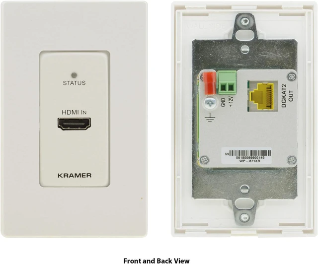 Kramer WP-871XR(W/B) 4K HDR HDMI Wall-Plate PoC Extender