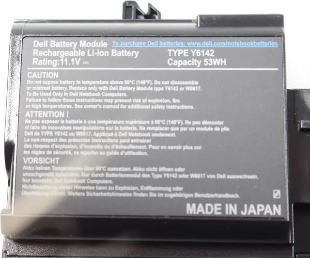 Alt view image 3 of 6 - Genuine Dell Latitude D410 Series Li-Ion Black 11.1V 53WH Battery UY441 0UY441 CN-0UY441 Y6142 X5308 W6617