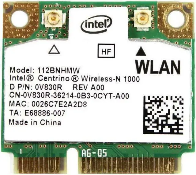 Alt view image 2 of 2 - Genuine Intel Centrino Wireless-N WiFi 112BNHMW 593530-001 V830R 0V830R CN-0V830R 572520-001