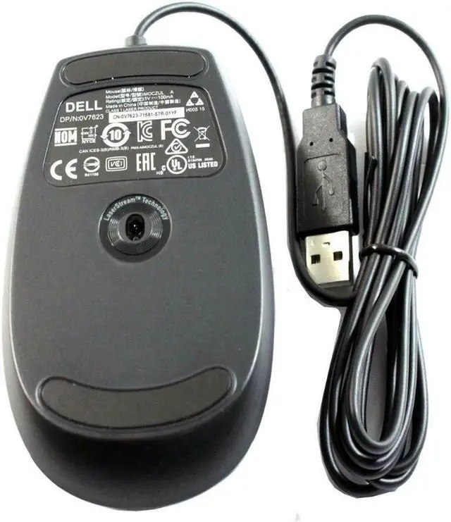 Alt view image 2 of 4 - Dell Premium USB Optical Mouse With Scroll Wheel M-UAV-DEL8 V7623 0V7623 CN-0V7623 J660D J661D NEW