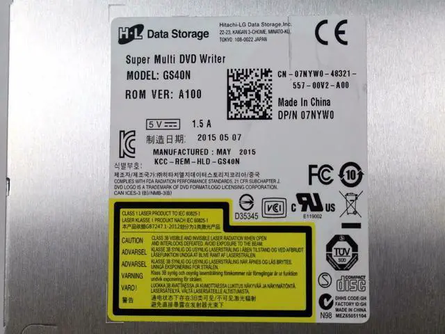 Alt view image 5 of 5 - Dell Precision M4800 M6400 M6500 M6600 M6800 DVD-RW SATA Optical Drive 7NYW0 CN-07NYW0 07NYW0