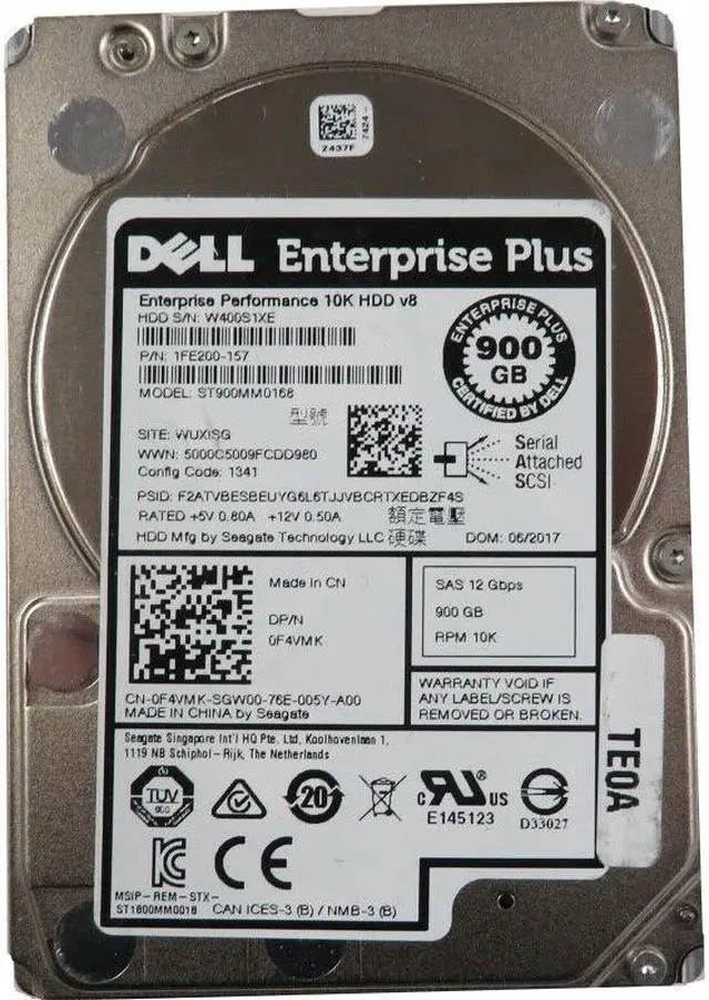 Main image of New Seagate 900GB 12Gbps 10K F4VMK Equallogic Plus V8 2.5" SAS Hard Drive ST900MM0168