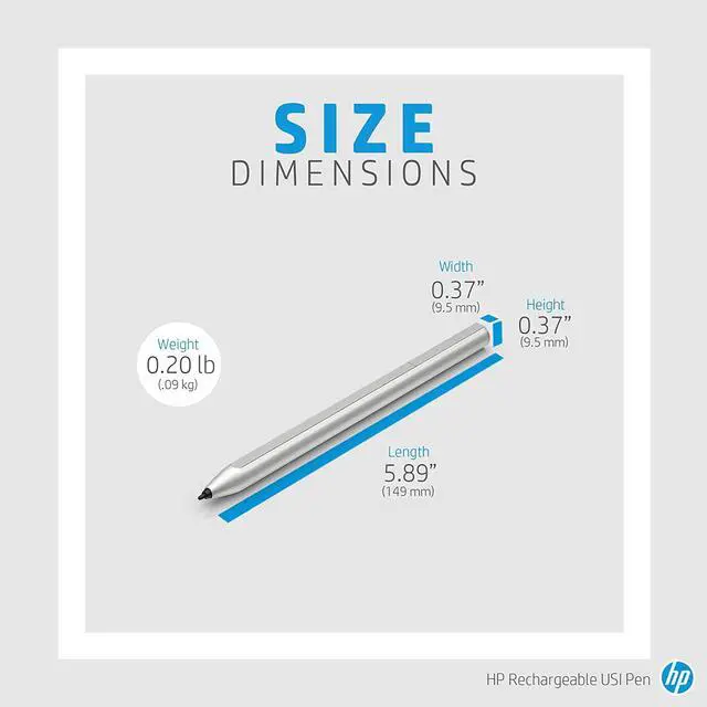 Alt view image 5 of 6 - New HP Rechargeable Universal Active Stylus Pen 1.6mm Fine Tip USI Certified for Touchscreen Tablets & Chromebooks 8NN78AA#ABL