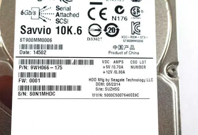 Alt view image 5 of 5 - Genuine Seagate ST900MM0006 900GB 10000RPM 6Gb/s 64MB 2.5in SAS Hard Drive Savvio 10K.6