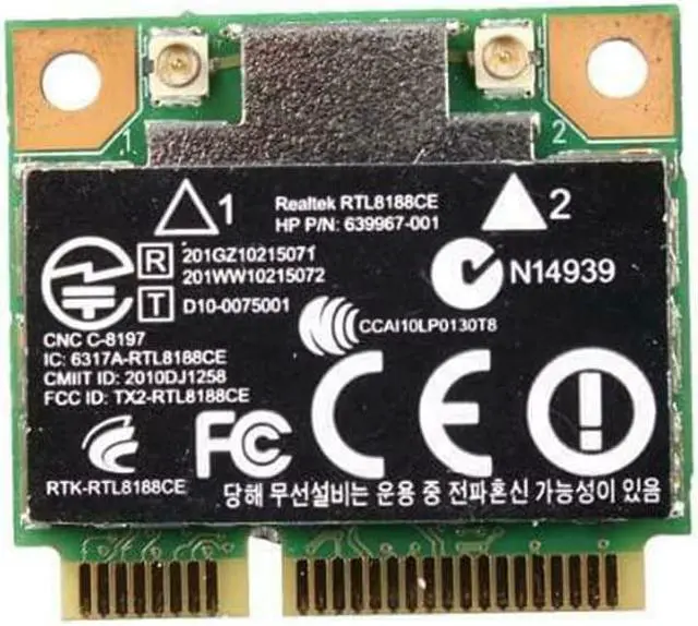 Alt view image 4 of 4 - New HP Pavilion Realtek RTL8188CE Wireless-N 150Mbps WiFi PCI-E Card 640926-001