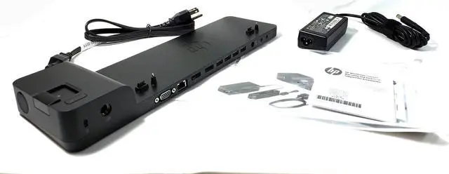 Alt view image 2 of 4 - New HP UltraSlim Dock 2013 US Docking Station + 65W AC Adapter D9Y32UT D9Y32AA#ABA