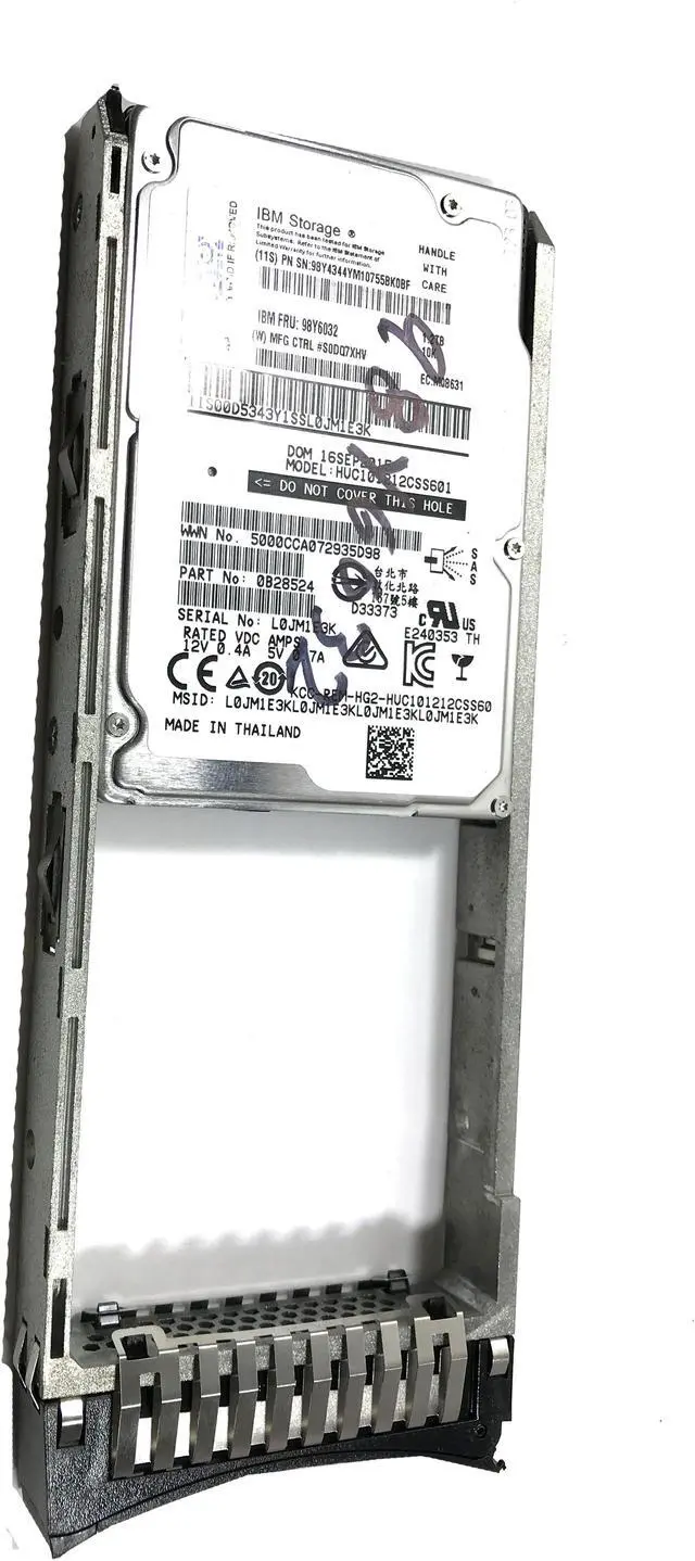 Alt view image 6 of 7 - Genuine IBM 1.2TB 10K 2.5 SAS HDD Hitachi HGST HUC101212CSS601 With caddy DS8870 98Y6032 98Y4344