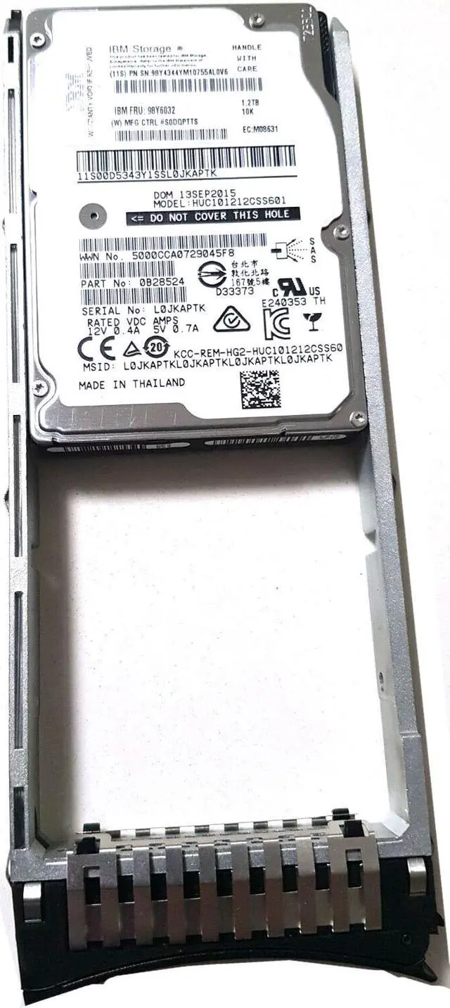 Alt view image 2 of 7 - Genuine IBM 1.2TB 10K 2.5 SAS HDD Hitachi HGST HUC101212CSS601 With caddy DS8870 98Y6032 98Y4344