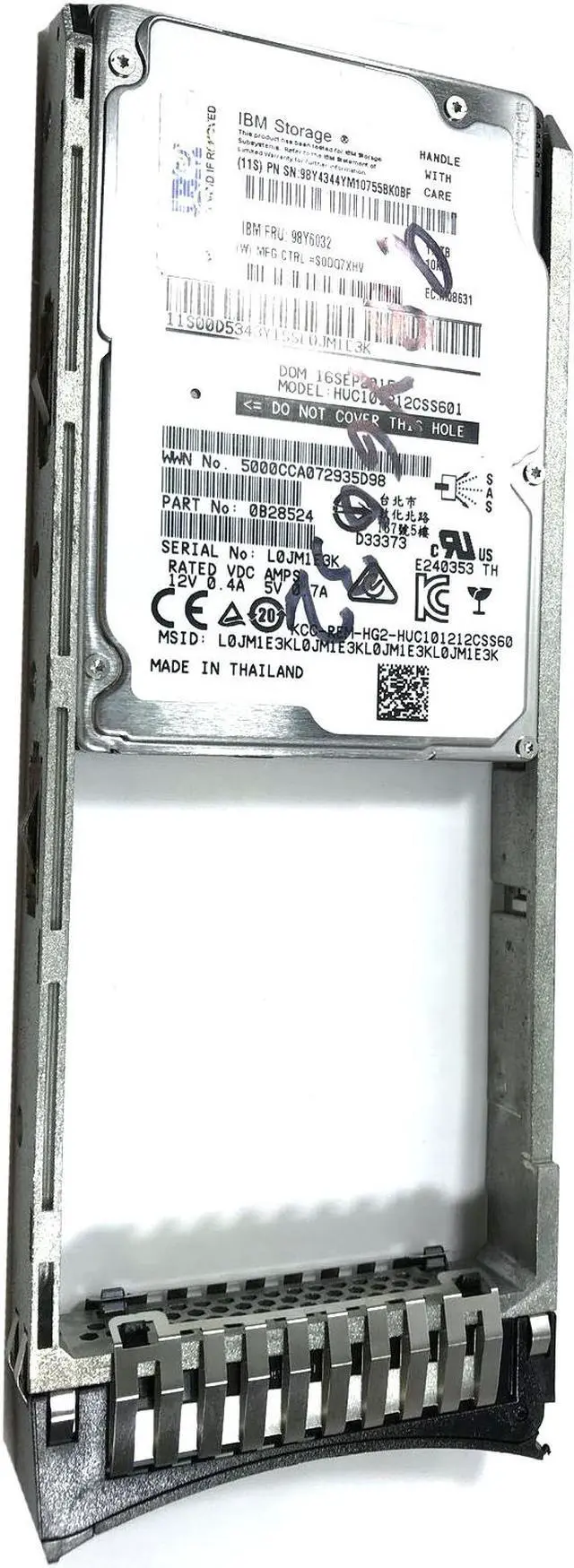 Main image of Genuine IBM 1.2TB 10K 2.5 SAS HDD Hitachi HGST HUC101212CSS601 With caddy DS8870 98Y6032 98Y4344