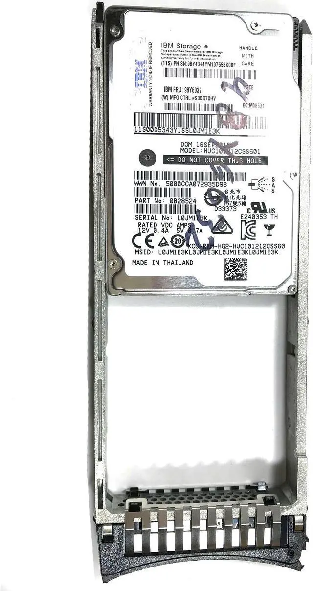 Alt view image 4 of 7 - Genuine IBM 1.2TB 10K 2.5 SAS HDD Hitachi HGST HUC101212CSS601 With caddy DS8870 98Y6032 98Y4344