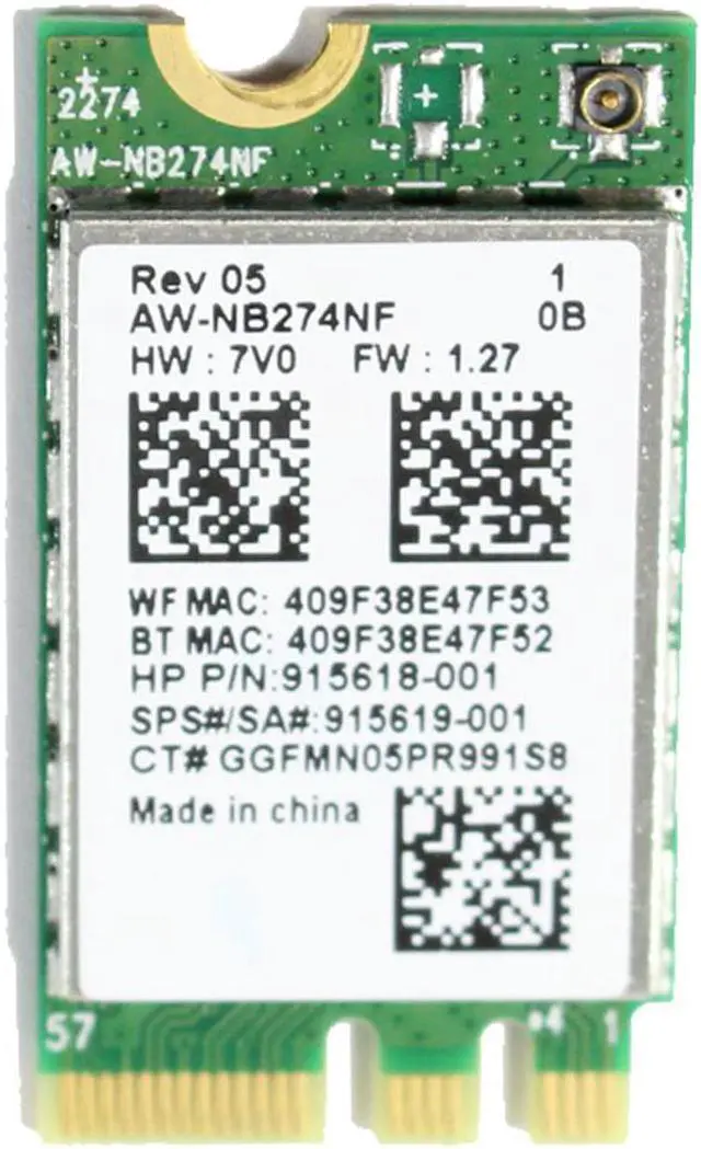 Alt view image 2 of 5 - HP Notebook 15-BW 15-BW008CA 17-AK Series Realtek RTL8723DE Laptop Wi-Fi Wireless Bluetooth Card AW-NB274NF 915618-001 927230-855 915619-001