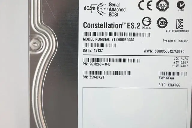 Alt view image 2 of 7 - Seagate Constellation ES.2 ST33000650SS 3TB 7200RPM SAS 6Gbps 64MB Cache 3.5-inch Enterprise Internal Hard Drive