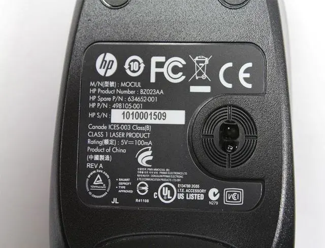 Alt view image 6 of 8 - Genuine HP Compaq BZ023AA USB Mobile Laser Mouse Black 634652-001 498105-001