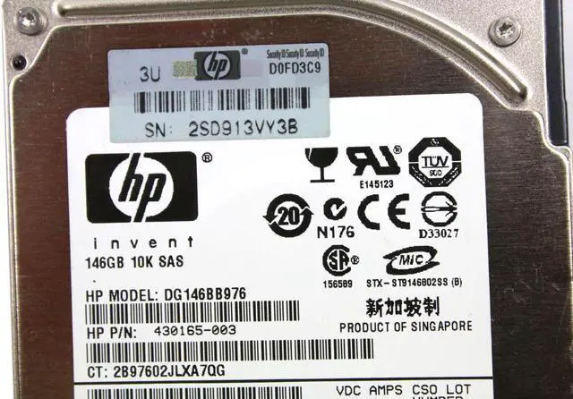 Alt view image 3 of 6 - HP Proliant 146GB 10K 2.5" SAS Server Hard Drive DG146BB976 430165-003