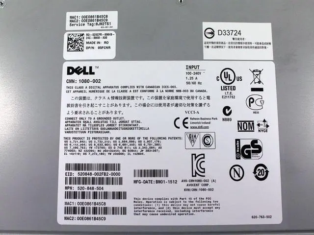 Alt view image 5 of 6 - OEM Dell KVM 2162DS 16 Ports IP Server Console Remote Network HUB Switch 20CFR