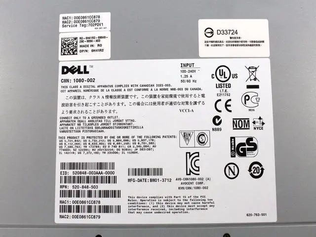 Alt view image 5 of 6 - Dell KVM 2162DS Remote Console Switch 16 ports Dual Gigabit Ethernet ports Dual-stack IPv4 and IPv6 - H41R2