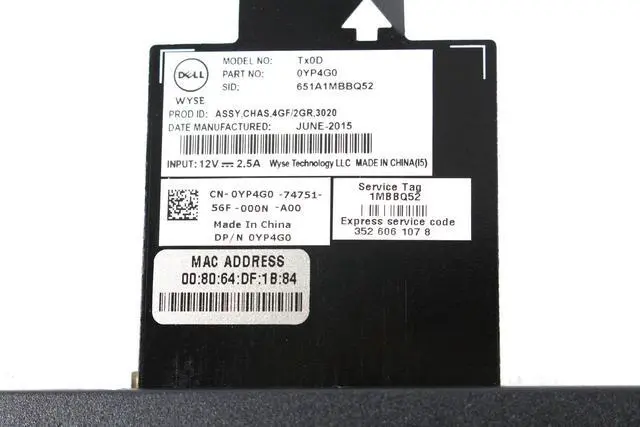 Alt view image 7 of 7 - Dell Wyse Tx0D - Thin Client 3020 Marvell ARMADA PXA2128 1.2GHz 2GB DDR3 SDRAM 4GB Flash Ethernet - RJ45 Thin OS 8.0 YP4G0 0YP4G0