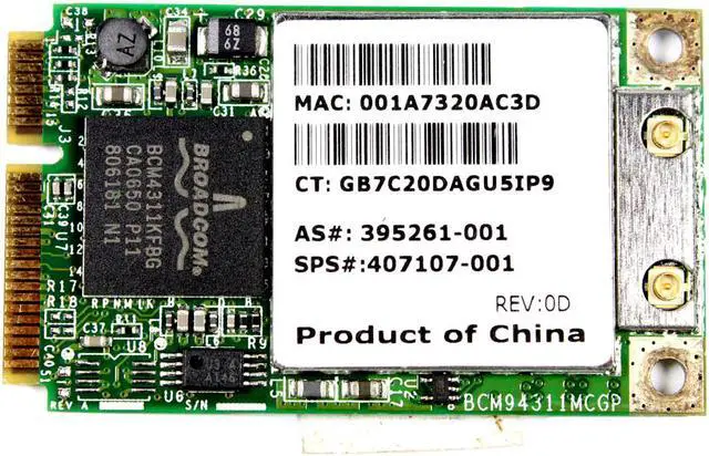 Alt view image 3 of 3 - New HP Pavilion dv2000 Laptop WiFi Wireless Card 395261-001 416376-001 Compaq Presario V3000