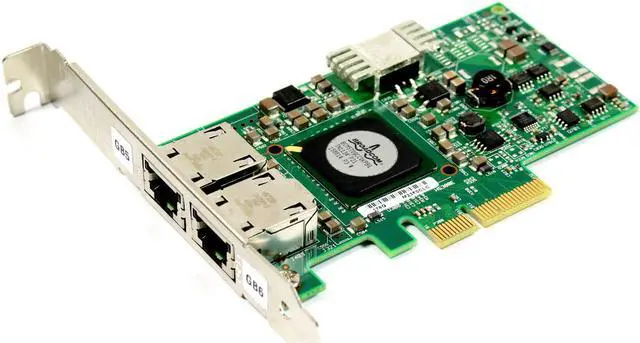 Alt view image 2 of 4 - Genuine Dell Broadcom Gigabit Ethernet Dual Port PCI-E x4 Network Interface Card G218C 0G218C