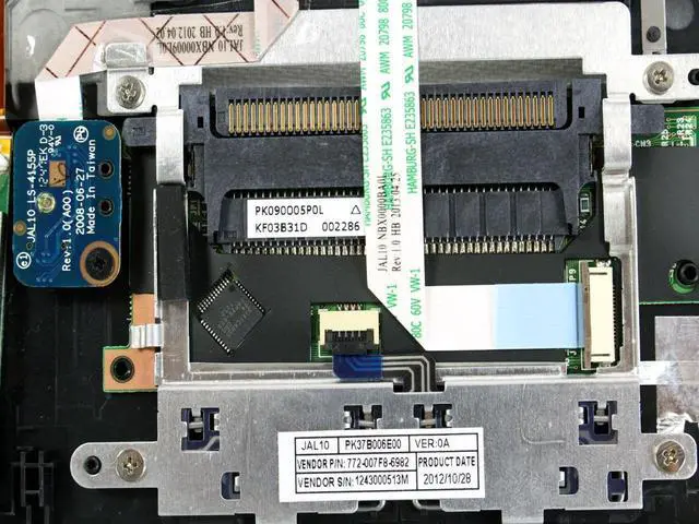 Alt view image 2 of 5 - New Dell Latitude E4300 Laptop Palmrest Touchpad Button With Fingerprint Reader VNMH1