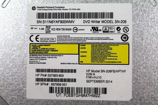 Alt view image 5 of 5 - New Genuine HP Pavilion 23" All In One PC 23-P114 CD-RW DVD±RW Writer Burner Drive SN-208