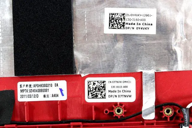 Alt view image 3 of 5 - New Genuine Dell Alienware M11xR2 M11xR3 LCD Back Cover Red 7TNVW 07TNVW