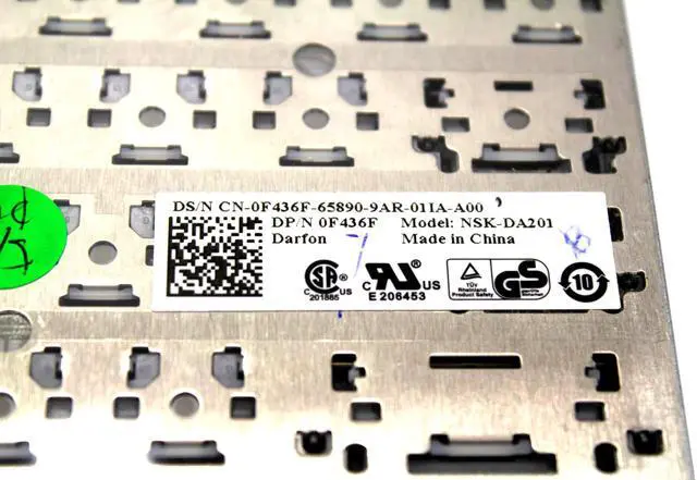Alt view image 5 of 8 - Dell Latitude XT US English Laptop Keyboard NSK-DA201 F436F CN-0F436F