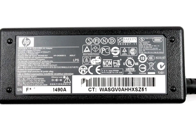 Alt view image 6 of 7 - HP Pavilion G4 G5 G6 G7 65Watt Laptop AC Power Adapter Charger 463958-001 519329-002