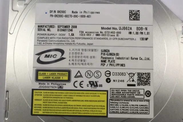 Alt view image 5 of 5 - Dell Latitude E4300 CD DVD+RW UJ862A Burner SATA Drive 8.5GB 0H288C CN-0H288C R5NJY TS-U633