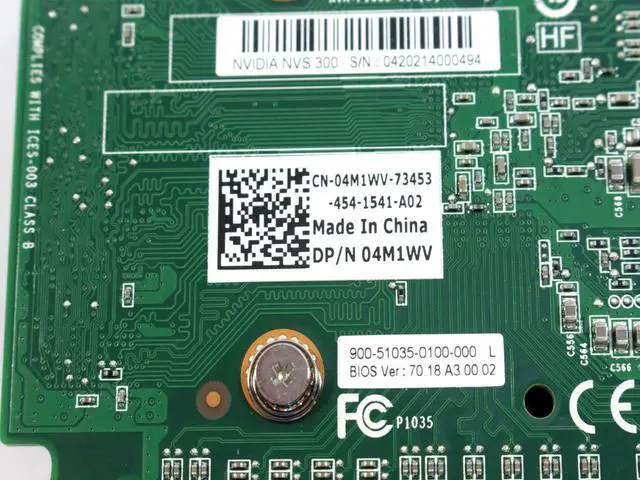 Alt view image 5 of 5 - Dell Nvidia Quadro NVS 300 DDR3 512MB PCI-E x16 DMS-59 Video Graphics Card 04M1WV CN-04M1WV