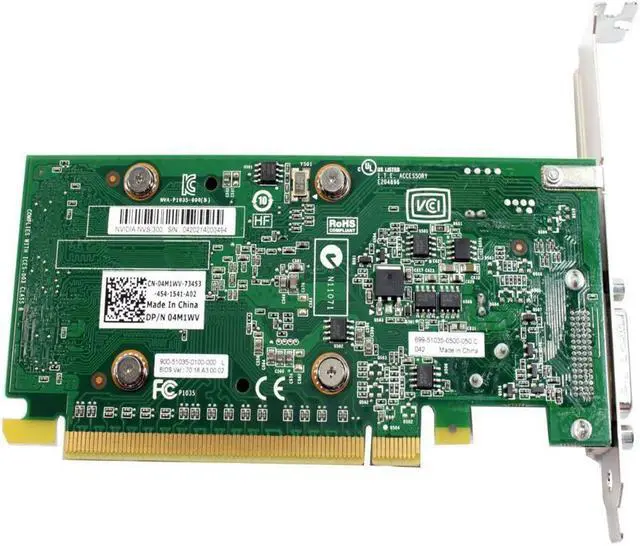 Alt view image 2 of 5 - Dell Nvidia Quadro NVS 300 DDR3 512MB PCI-E x16 DMS-59 Video Graphics Card 04M1WV CN-04M1WV