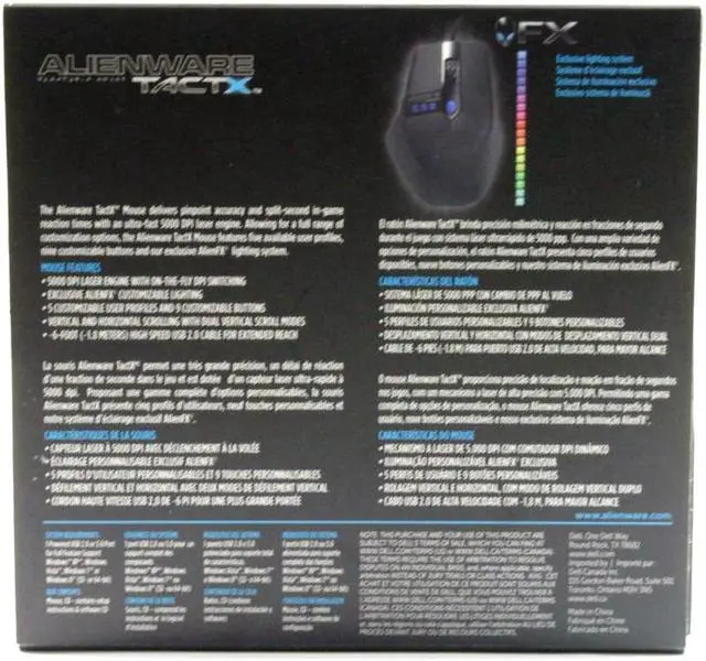 Alt view image 5 of 7 - New Dell Alienware TactX MG900 9 Button W/Scroll Black Wired Gaming Mouse VXMMT