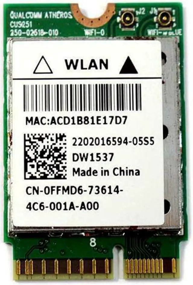 Main image of Genuine DW1537 QCSNFA282 FFMD6 Dell Venue 11 Pro 7130 7139 802.11 Bluetooth 4.0 WLAN Wifi Wireless Card FFMD6 0FFMD6