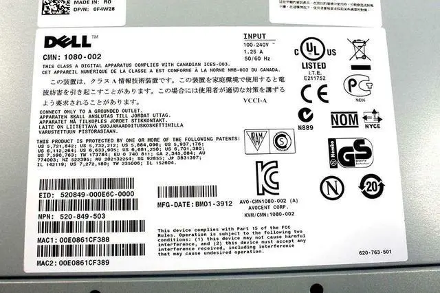 Alt view image 6 of 8 - NEW Dell F4W28 PowerEdge 4322DS KVM-4322DS 32-Port Server Remote Console Rack-Mountable Switch 0F4W28 CN-0F4W28
