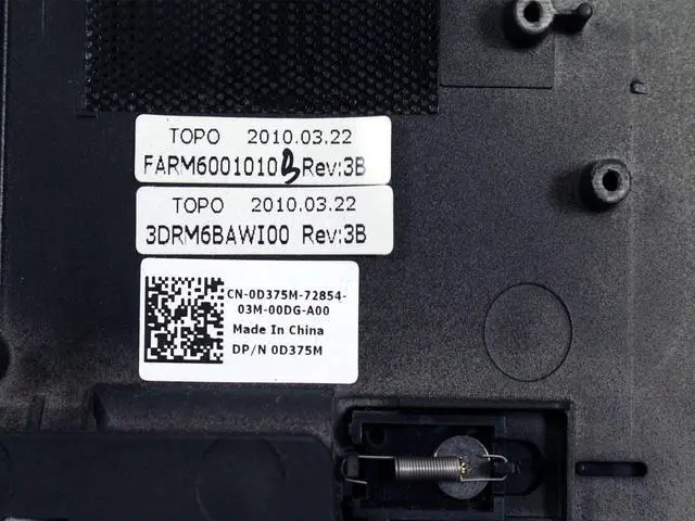 Alt view image 4 of 5 - New Dell OEM Studio 1569 Laptop Bottom Base Metal Frame D375M