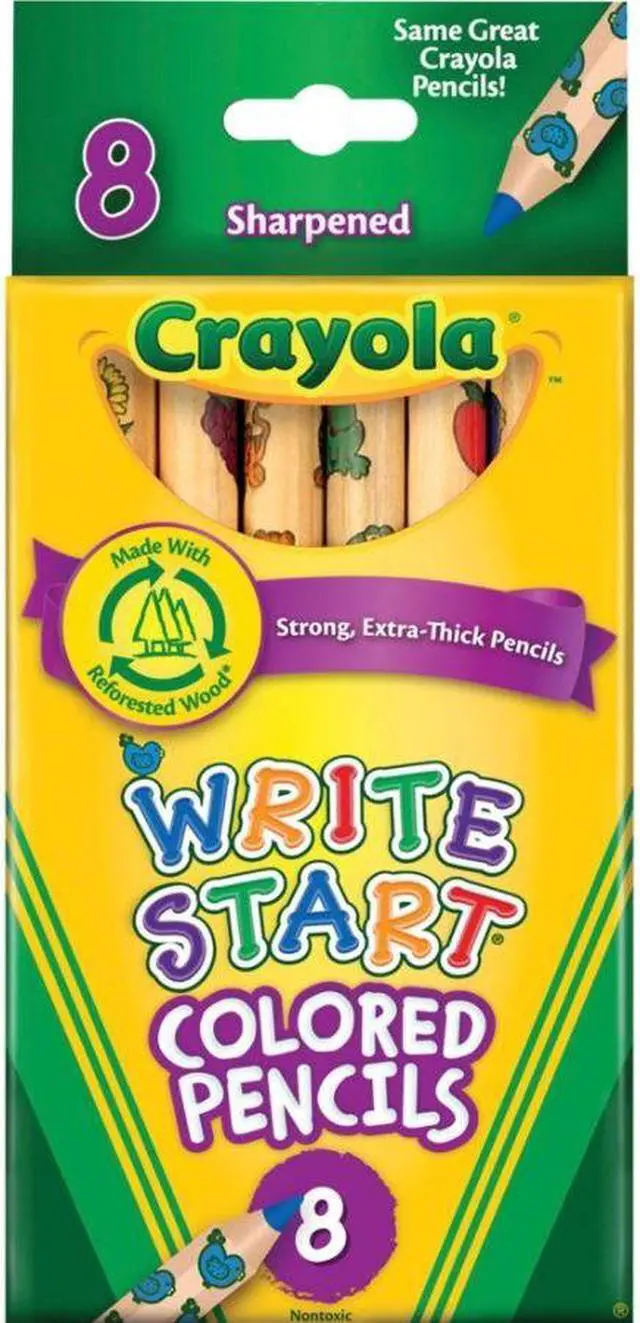 Alt view image 9 of 12 - Crayola Write Start Colored Pencils-8/Pkg Long
