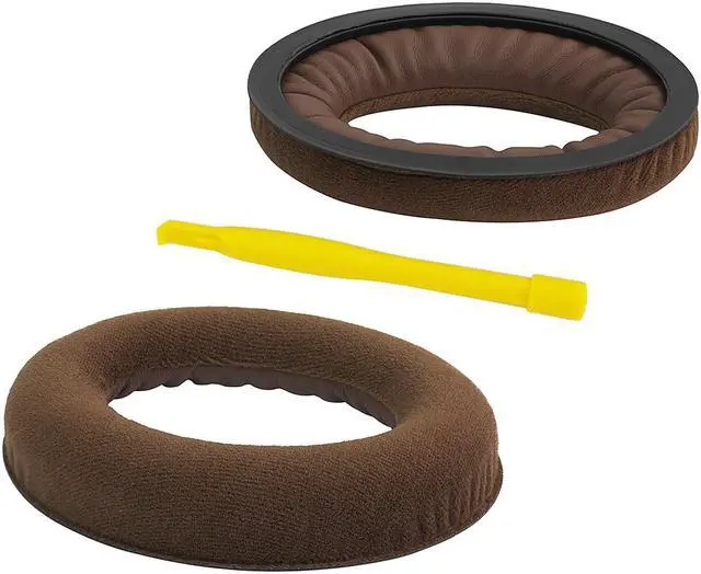 Alt view image 3 of 10 - Geekria Comfort Velour Replacement Ear Pads for Sennheiser PC350 SE, HD380, HMEC250, HD380 Pro, PXC350, PC350, PXE350, HME95, Headphones Earpads, Headset Ear Cushion Repair Parts (Brown)