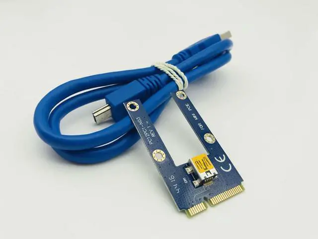 Alt view image 2 of 6 - Amify Mini PCI E to PCIe 60cm USB 3.0 PCI Express 1x to 16x Extender Riser Card Adapter Extension Cable for Bitcoin BTC Miner Mining