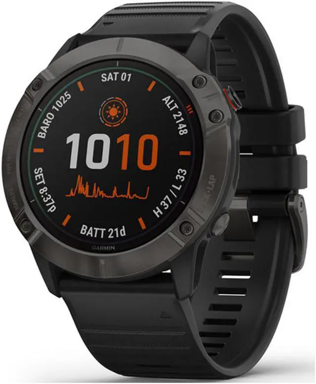 Alt view image 8 of 20 - Garmin FENIX6XPSTGB fenix 6X - Pro Solar Edition - Carbon